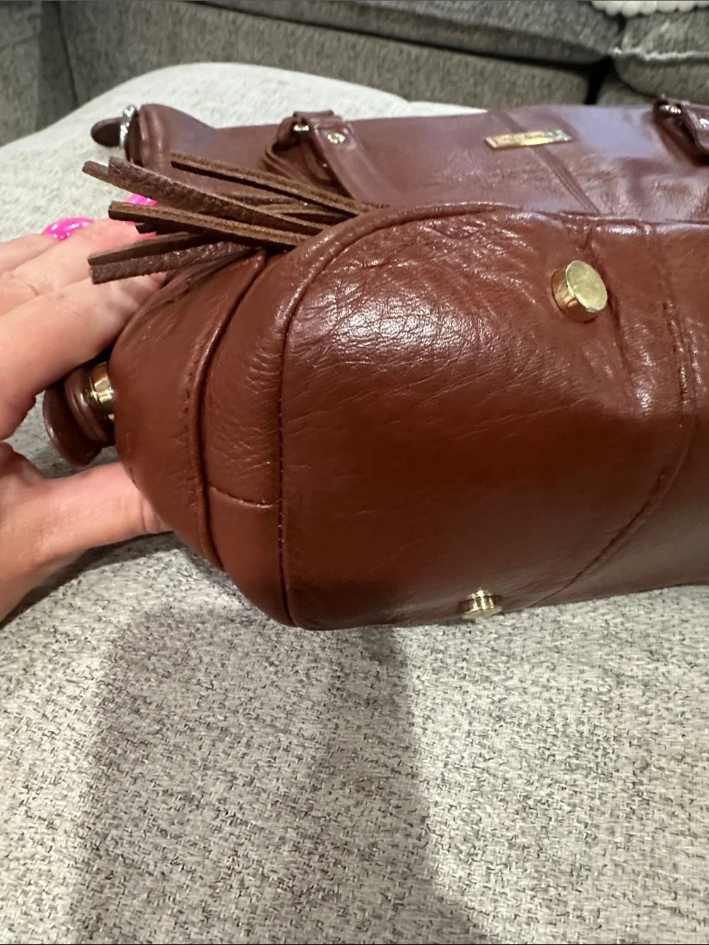 Lily Jade Megan Brown Leather Baby Diaper Bag